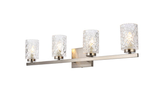 Cassie 4 lights bath sconce in satin nickel with clear shade