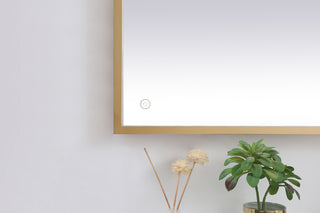 Pier 42x60 inch LED mirror with adjustable color temperature 3000K/4200K/6400K in brass