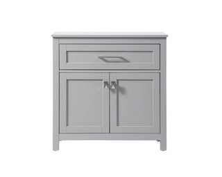 30 Inch Wide Bathroom Storage Freestanding Cabinet In Grey
