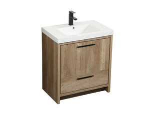 30 inch Single bathroom vanity in natural oak