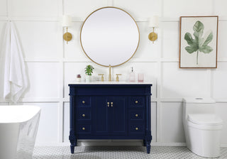 42 inch Single bathroom vanity in blue