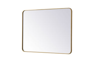 Soft corner metal rectangular mirror 30x40 inch in Brass