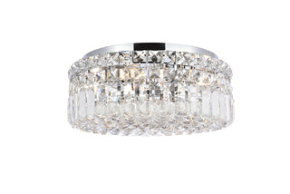 Maxime 4 light Chrome Flush Mount Clear Royal Cut Crystal