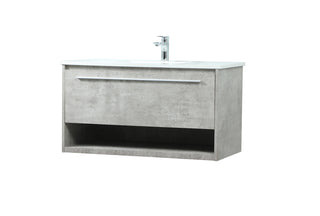 36 inch Single bathroom vanity in concrete grey