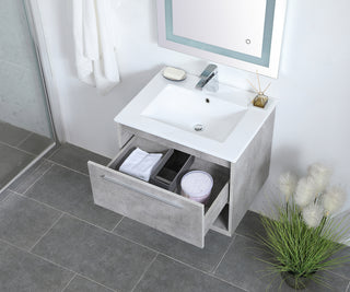 24 inch  Single Bathroom Floating Vanity in Concrete Grey