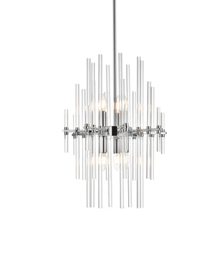 Sienna 17 inch crystal rod pendant in chrome