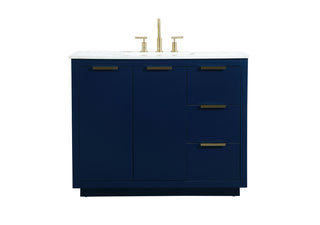 42 inch Single bathroom vanity in blue