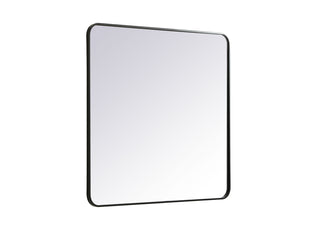 Soft corner metal rectangular mirror 36x36 inch in Black