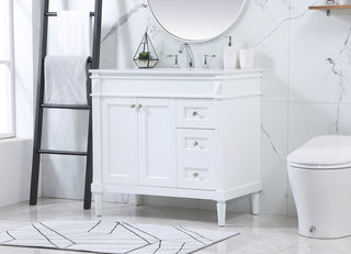 36 inch Single bathroom vanity in white