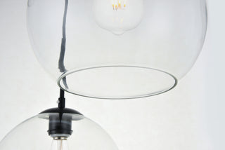 Baxter 5 Lights Black Pendant With Clear Glass