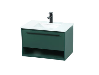 30 inch Single bathroom vanity in green