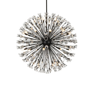 Vera 50 inch crystal starburst round pendant in black