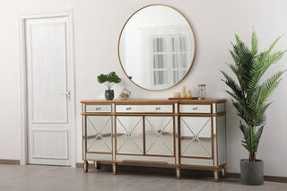 72 inch mirrored credenza in gold