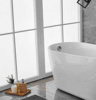 59 inch soaking Single slipper bathtub in glossy white