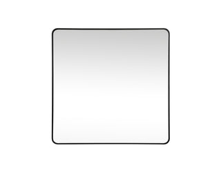 Soft corner metal square mirror 48x48 inch in Black