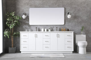 84 Inch Double Bathroom Vanity In White