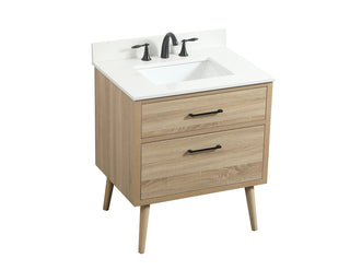 30 inch Single bathroom vanity in mango wood with backsplash