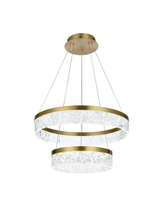 Linden 22 inch Adjustable LED chandelier in Satin Gold