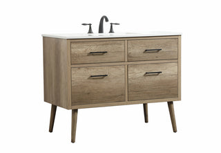 42 inch Single bathroom vanity in natural oak