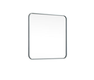 Soft corner metal square mirror 24x24 inch in Silver