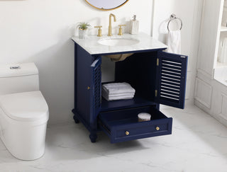 30 inch Single bathroom vanity in blue