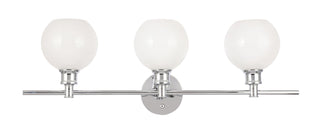 Collier 3 light Chrome and Frosted white glass Wall sconce