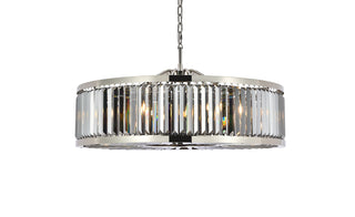 Chelsea 10 light polished nickel Chandelier Silver Shade (Grey) Royal Cut Crystal