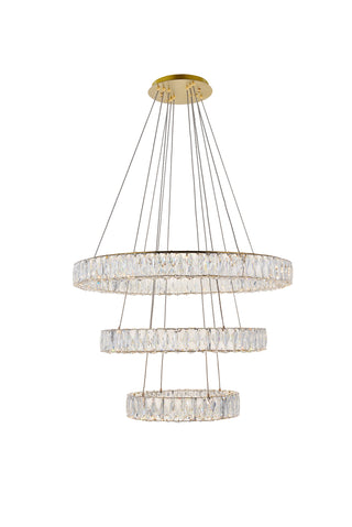 Monroe Integrated LED chip light gold Chandelier Clear Royal Cut Crystal