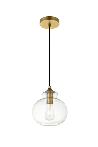 Destry 1 Light Brass Pendant With Clear Glass