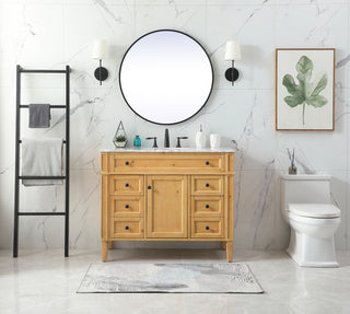 42 inch Single bathroom vanity in natural wood