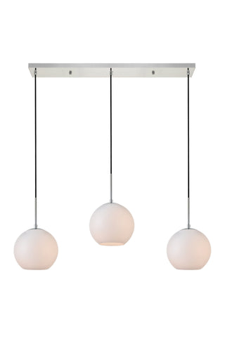 Baxter 3 Lights Chrome Pendant With Frosted White Glass