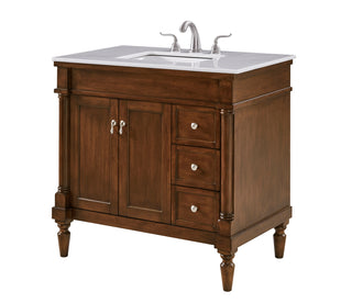 36 In. Single Bathroom Vanity Set In Walnut