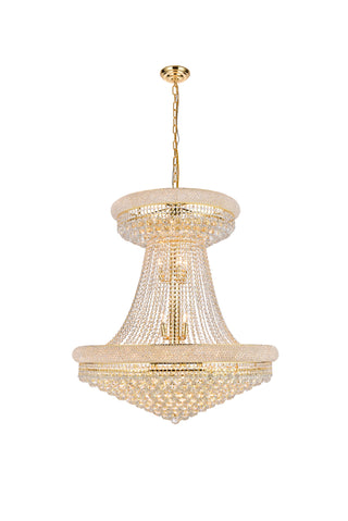 Primo 28 light Gold Chandelier Clear Royal Cut Crystal