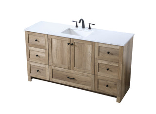 60 Inch SIngle Bathroom Vanity In Natural Oak