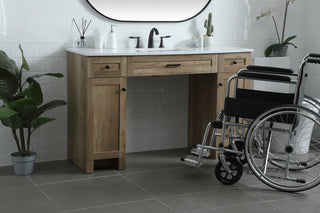 54 Inch ADA Compliant Bathroom Vanity In Natural Oak