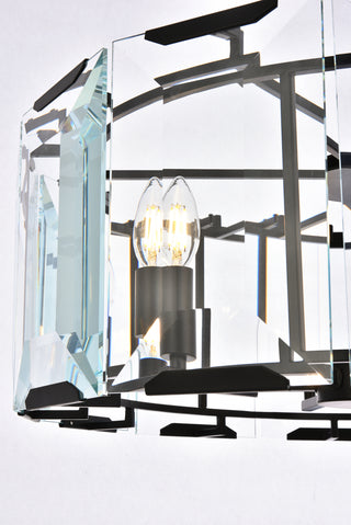 Monaco 6 light Flat Black (Matte) Chandelier Clear Glass Crystal