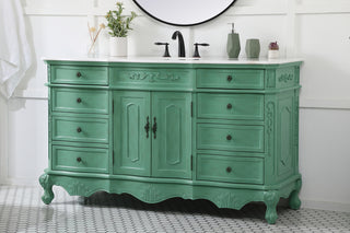 60 inch Single bathroom vanity in vintage mint