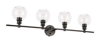 Collier 4 light Black and Clear glass Wall sconce