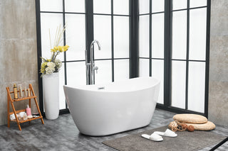 54 inch soaking double slipper bathtub in glossy white