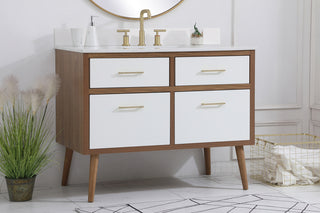 42 inch bathroom Vanity in White with Backsplash