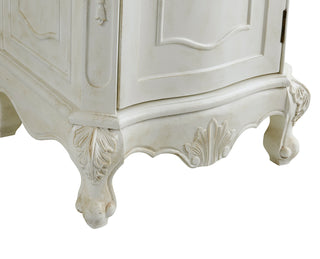 21 inch Single Bathroom vanity in Antique White with ivory white engineered marble