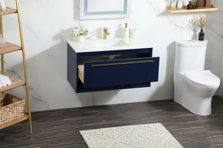 36 inch Single bathroom vanity in blue