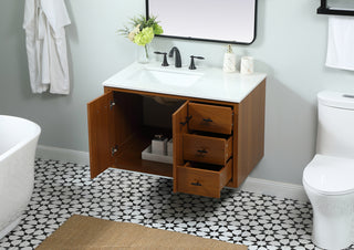 36 inch Single bathroom vanity in teak