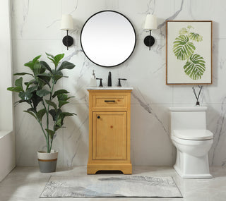 19 inch Single bathroom vanity in natural wood