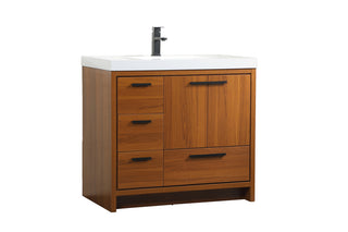 36 inch Single bathroom vanity in Teak