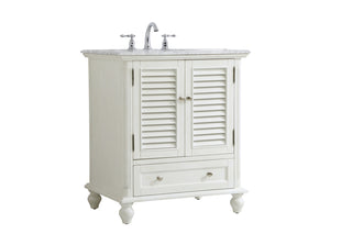 30 inch Single Bathroom Vanity in Antique White