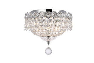 Century 3 light Chrome Flush Mount Clear Royal Cut Crystal