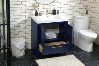 30 inch Single bathroom vanity in Blue