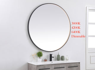 Pier 48 inch LED mirror with adjustable color temperature 3000K/4200K/6400K in black