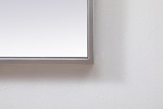 Metal Frame Square Mirror 42 inch in Silver